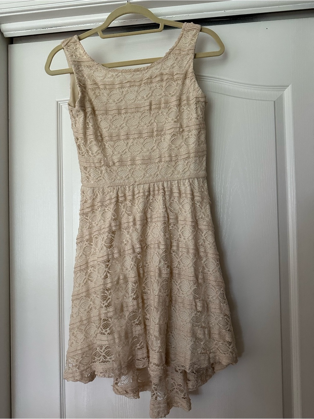 Rewind Cream Lace Fit-and-Flare Mini Dress